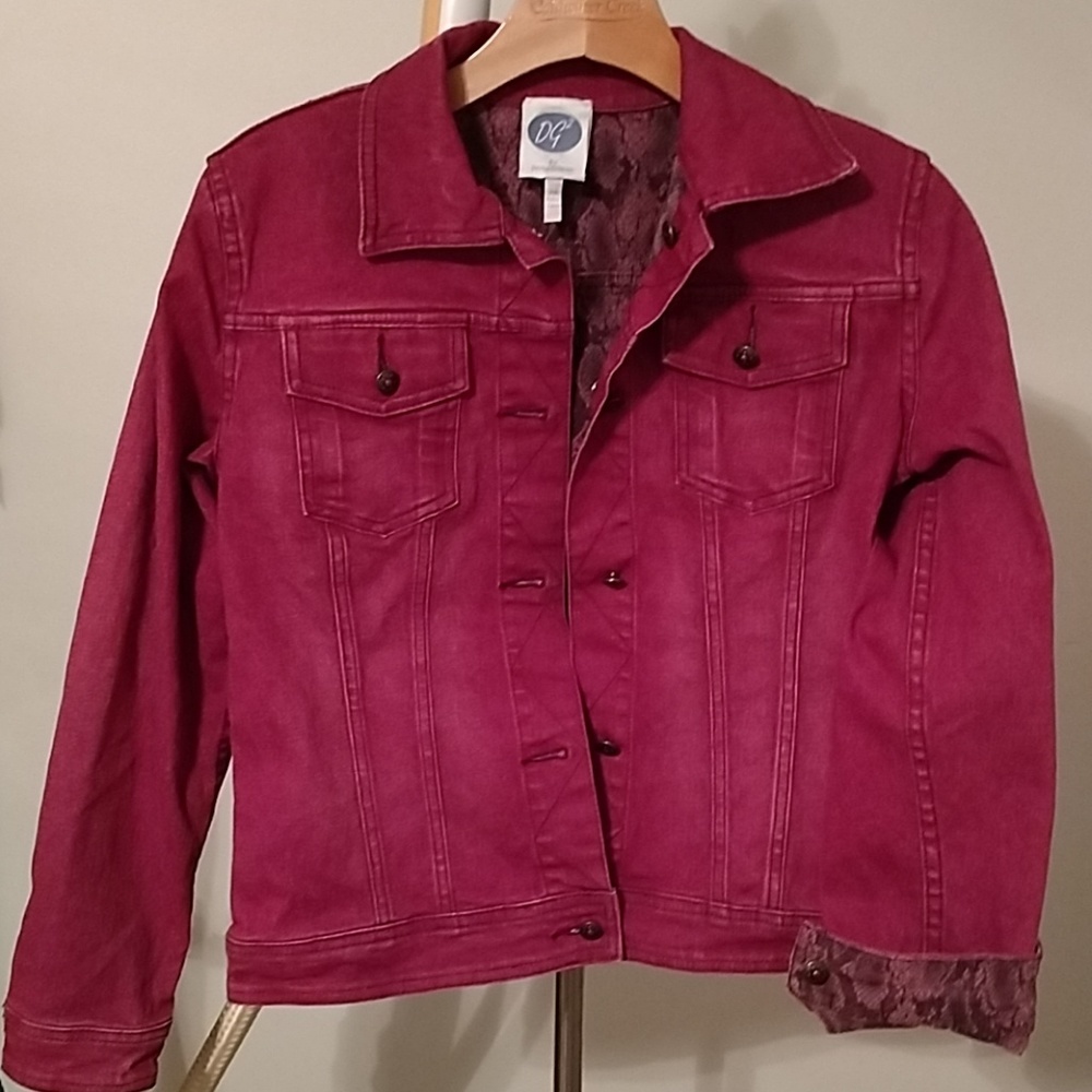 Dg2 purple and snake skin colored jean jacket